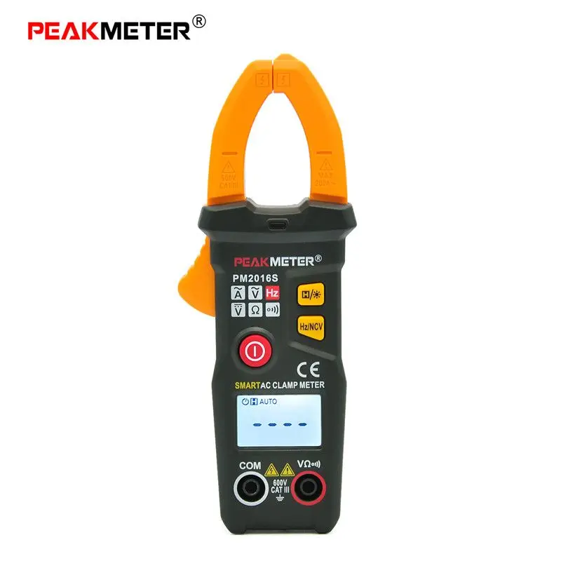 PEAKMETER PM2016S Smart Digital AC Clamp Meter 6000 Count AC DC Voltmeter Ohmmeter frequency Tester data hold NCV current clamp