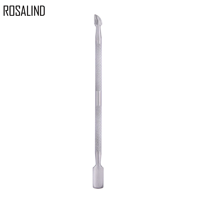 

ROSALIND 1PCS Nail Cuticle Pusher Stainless Steel Nail Art Pedicure Essential 2 Way Spoon cuticle pusher Manicure Care Tools