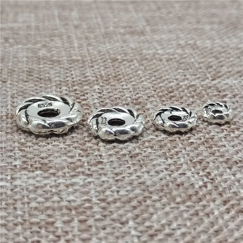 925 Sterling Silver Spacer Beads 6mm 8mm 10mm 12mm for Bracelet Necklace