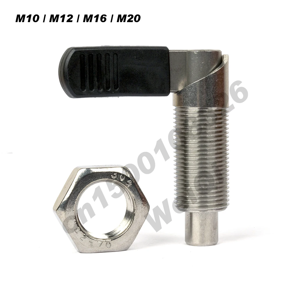 Locking spring screw Indexing plungers ,lever type , stainless steel ,with lock nut ,fine thread M10*1M12*1.5 M16*1.5 M20*1.5