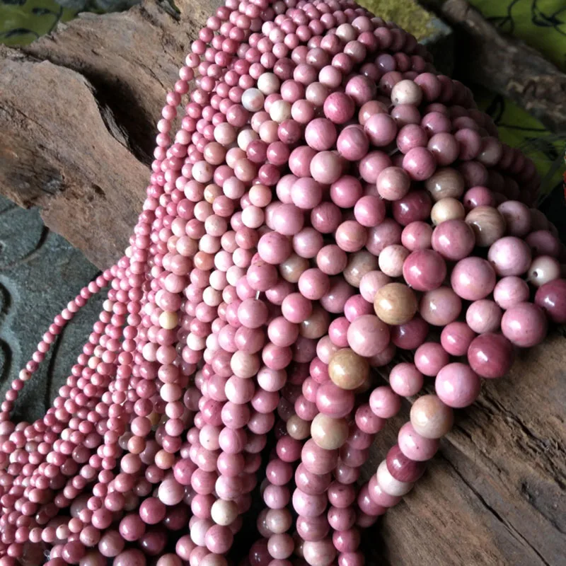 

4-12mm Round Pink Rhodochrosite Beads Natural Stone Beads For Jewelry Making Beads Bracelets For Women 15'' DIY Beads Necklace
