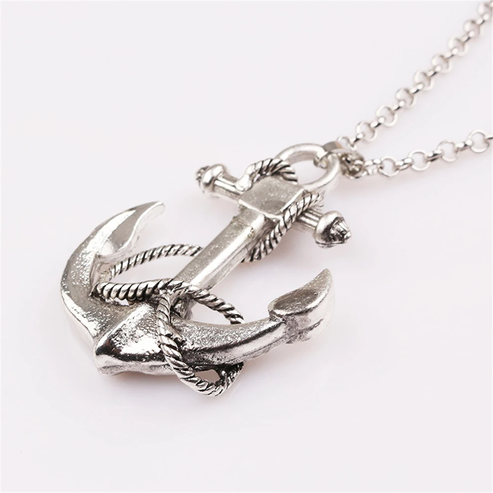One Piece Punk Gothic Casting Navy Viking Rope Sea Ship Sailor Anchor Pendants Necklaces for Men's Fashion Jewelry Accessories image 5