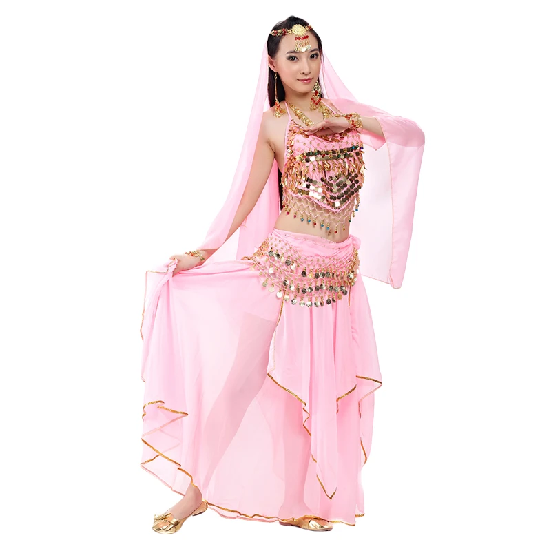 Adults Indian Belly Dance Set 2/3/5-pieces Belly Dance Performance Costumes Indian Bollywood Dance Performance Set For Women