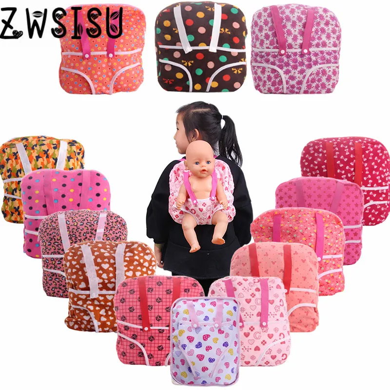 15 Styles Doll Travel Sports Backpacks For 18 Inch American Doll & 43 Cm Born Doll For Generation Girl`s Toy Doll Accessories