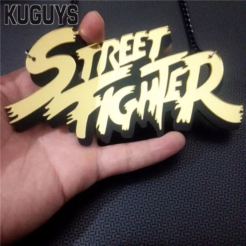 KUGUYS Games Pendant Necklace for Women Men Cartoon Fashion Jewelry Gold Color Mirror Letters Big Chain Accessories