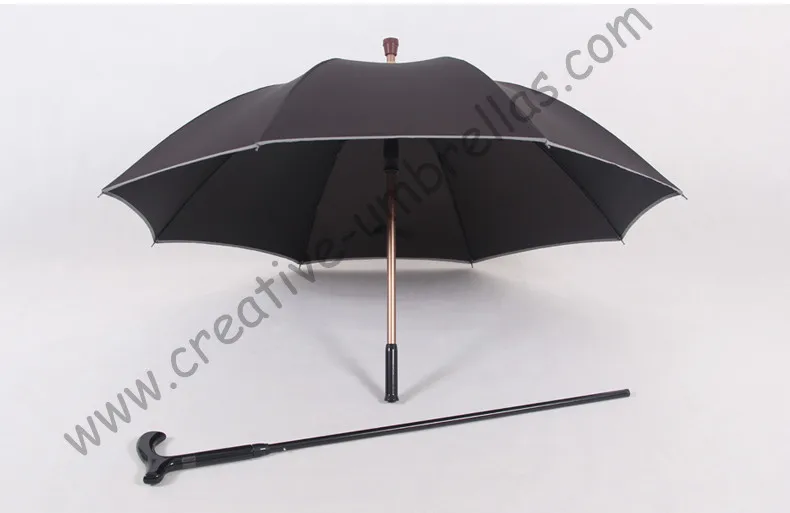 

Detachable unbreakable self-defense climbing alloy brass windproof fiberglass anti-skidding reflective crutch man's umbrellas