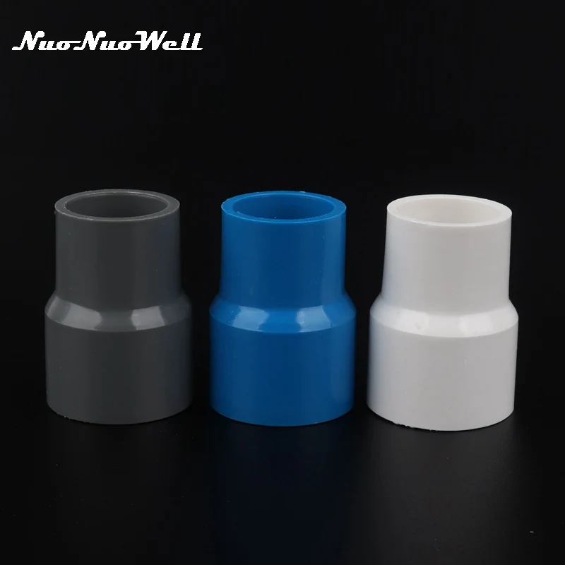 PVC Straight Reducing Connector Pipe Reducer Adapter Water Pipe Fittings Garden Irrigation Watering 20mm, 25mm, 32mm, 40mm, 2Pcs