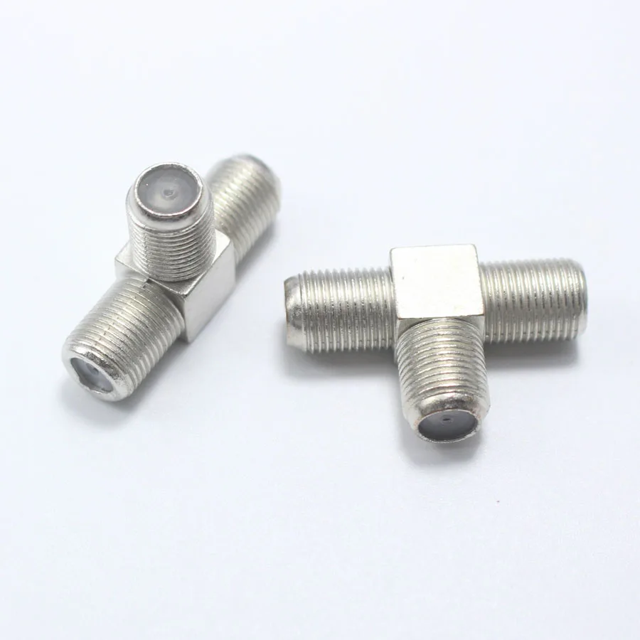 2pcs Inch F Female to Female Plug  jack 2 in 1  TV General Head Inch Plug RF Connector Antenna adapter Nicekel Plated