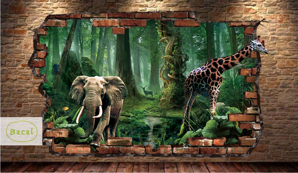 

Bacal Custom Photo Wallpaper 3D Stereoscopic Animal Mural Wallpaper Living Room Bedroom TV Backdrop Wall 5D Murals Wallpaper