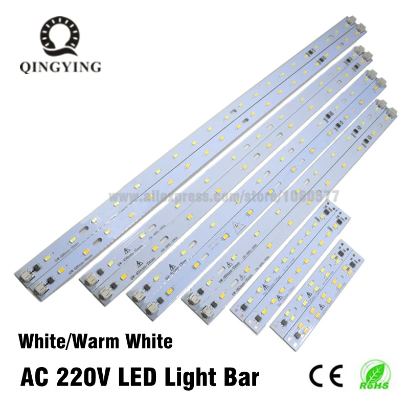 10-50szt 220V 230V LED Tube Bar Rigid Strip Driverless dla T5 T8 Tube 5W 6W 10W AC220V SMD 5730 led pcb Warm White Light Source