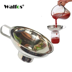 WALFOS 1pc Wide Mouth Funnel Stainless Steel Canning Funnel Hopper Filter Food Pickles Jam Enema Powder