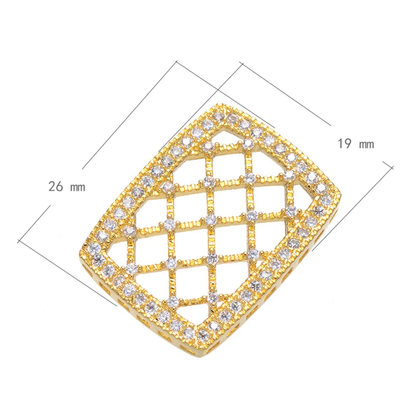 Fashion needlework jewelry accessories accessories DIY DIY handmade 26 * 19mm brass 3ACZ quality