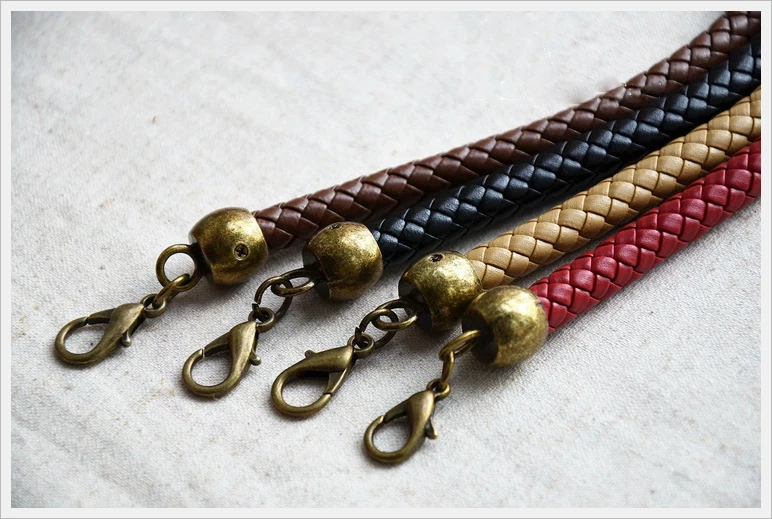 colorful 36cm/56cm Pu knitted leather strap for purse  handle for handbags 5pcs/lot