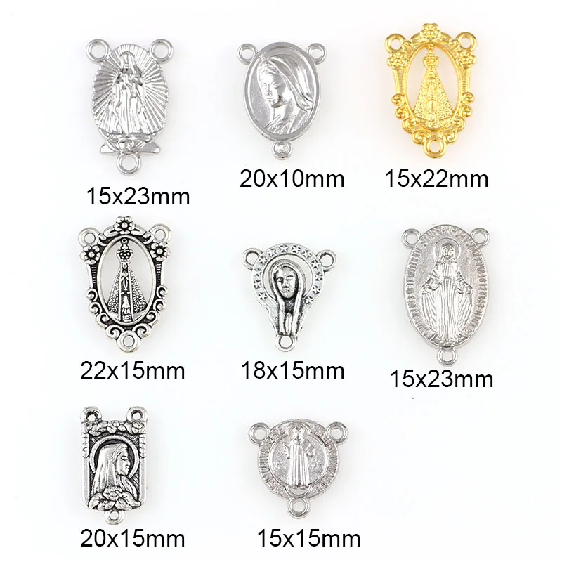 20pcs Religious Charms Three Holes Necklace Link Charm Pendants Jewelry Making DIY Jewelry accessories