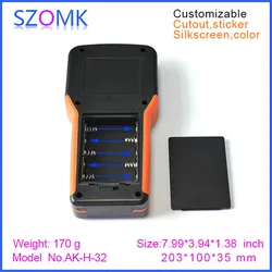 10Pcs instrument handheld enclosure with 5xAA 18650 battery holder 200*100*35mm LCD enclosure case, plastic electronics box