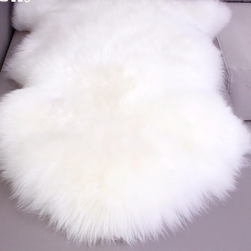 

White Australian Sheepskin Rug, Large Real Fur Blanket, Sofa Bed Throw, Decorative Floor Mat, Christmas