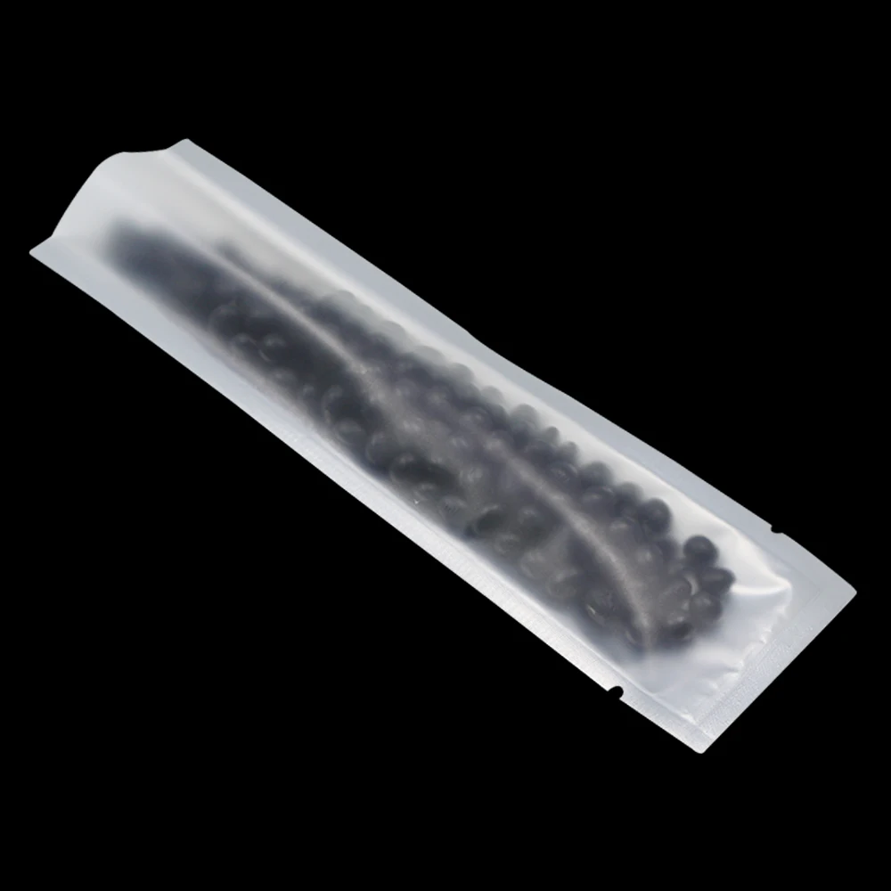 300Pcs 6.5x22cm Clear Silver Open Top Vacuum Seal Aluminum Foil Package Bag Plastic Mylar Snack Retails Heat Seal Package Pouch