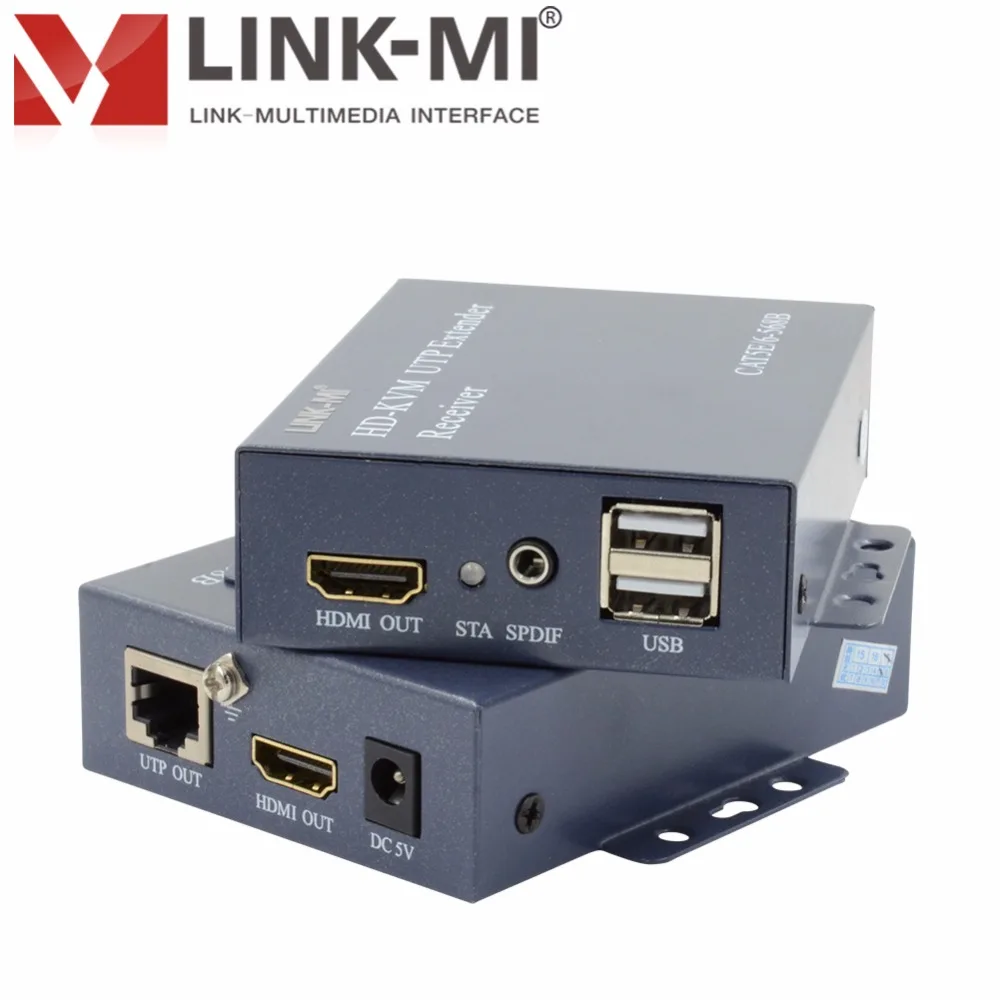 LINK-MI 100m KVM HDMI Extender 1080P with Single Cat5ECat6 cable for HD TV 3D 1920x1080@60HZ 1.65Gbps Digital Audio