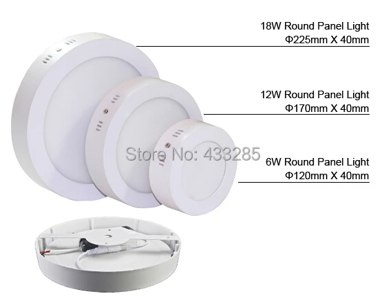 6w 12w 18w Surface mounted led downlight Round panel light smd Ultra thin circle ceiling Down lamp kitchen Bathroom lamp