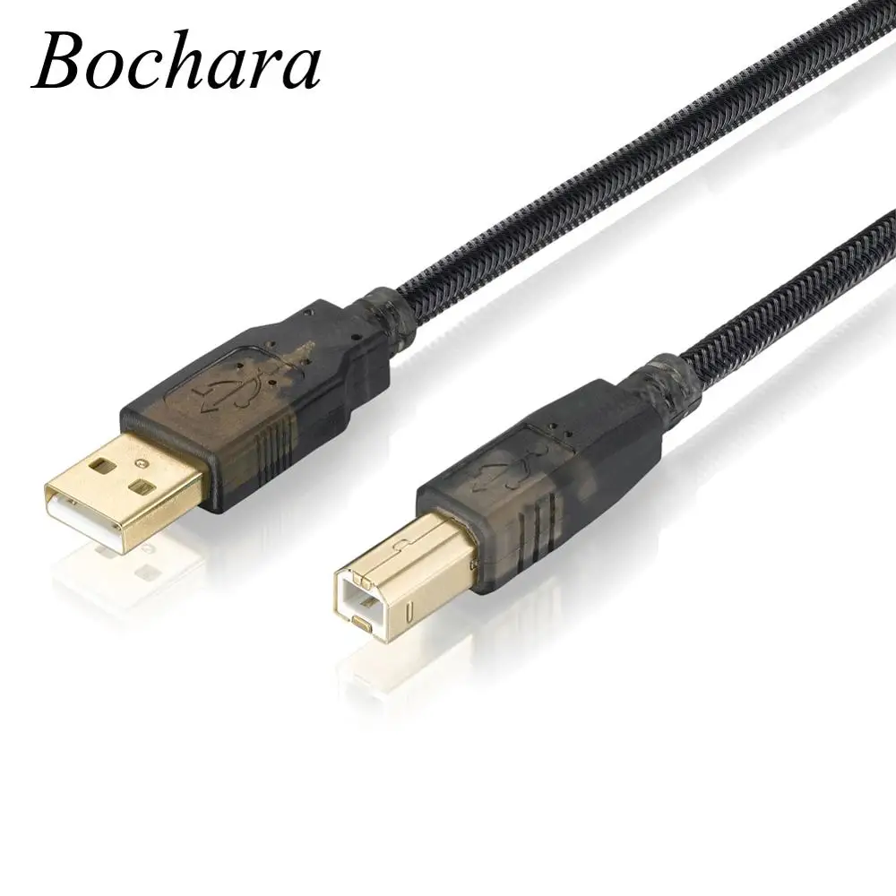 Bochara Nylon Braided USB 2.0 Printer Cable Type A to Type B M/M Foil+Braided Shielded Gold Plated 1.8m 3m 5m 7.5m