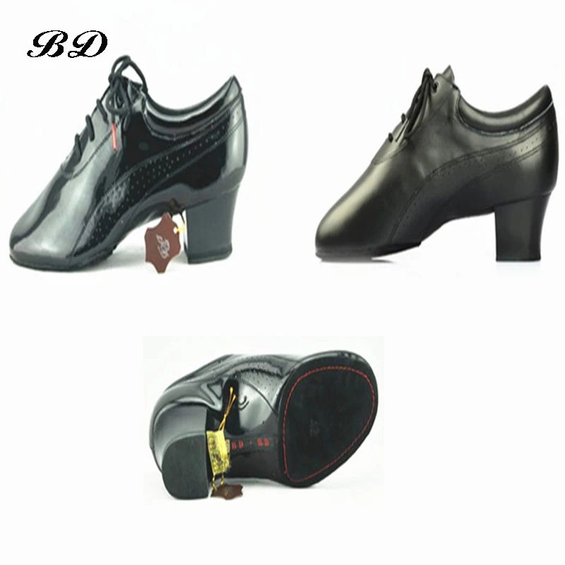 MEN SHOES Dance Shoes Ballroom Latin Shoes Imported Comfortable Insole Sweat Deodorant Imported Patent Leather Heel 4.5 cm Hot