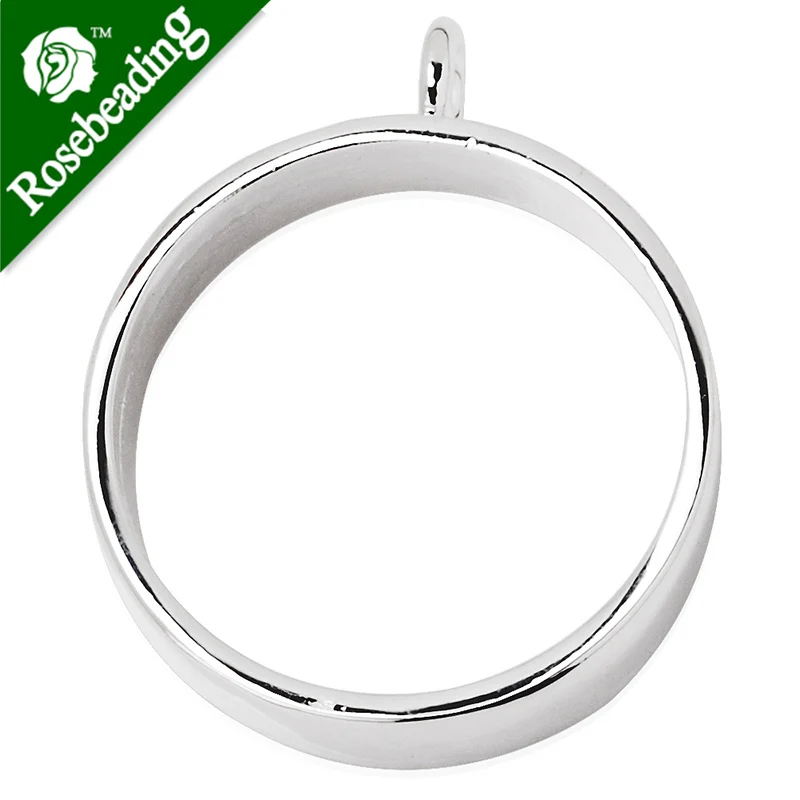 25mm round open back bezel pendant,bezels for resin,pressed flower jewelry,sold by 10pcs/pkg-100228