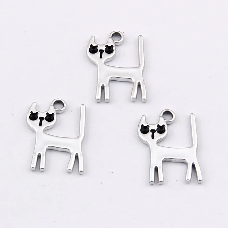 

100pcs 11*20mm Kitten Alloy Jewelry Pendant diy Jewelry Dropper Accessories