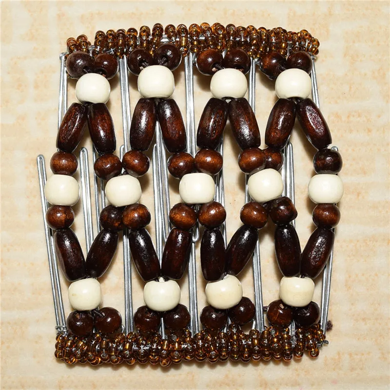 brown and cream wooden  metal comb girls women lady wedding pary best gift magic comb 10 pcs /lot