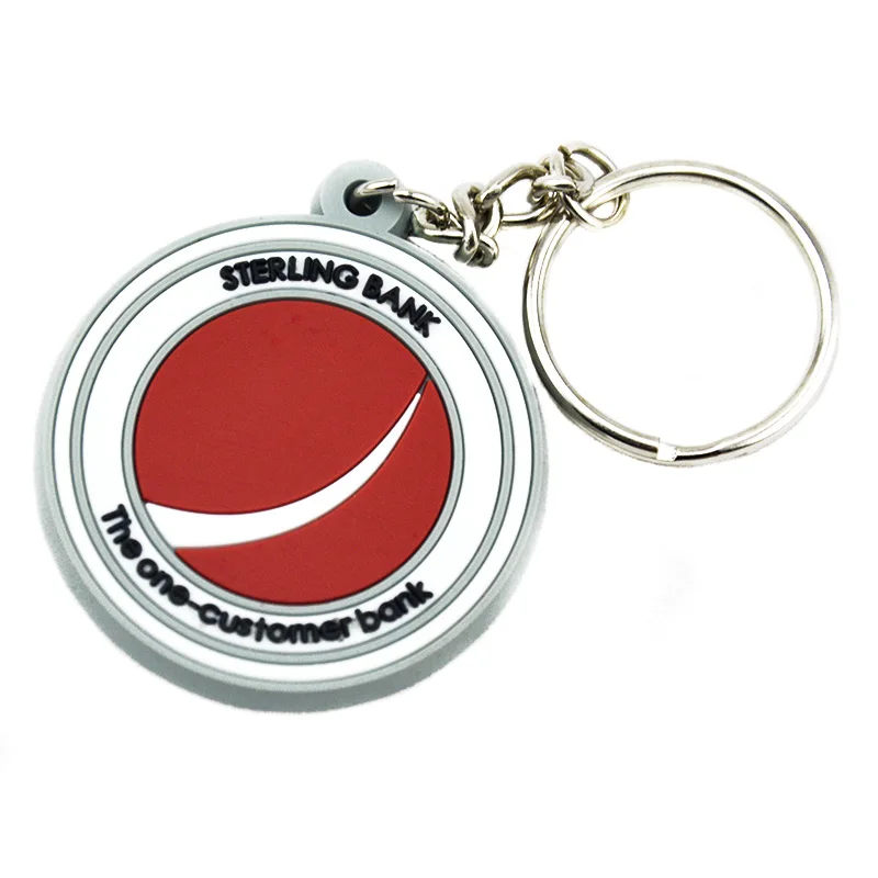 2D Round Shaped Soft PVC Keychain for Custom Design