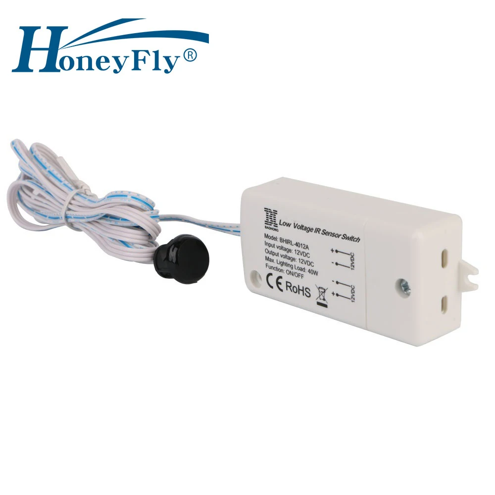 HoneyFly NEW LED DC12V IR Sensor Switch 40W Infrared Light Switch For LED Lamps LED Strips Motion Sensor Hand Wave 5-8CM CE