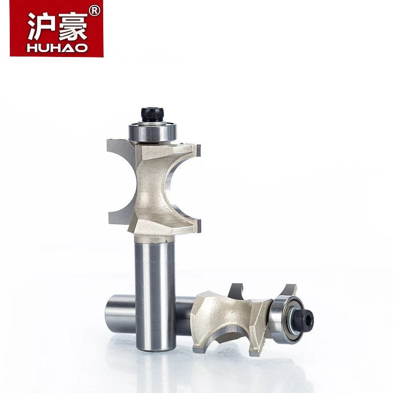 Huhao 1/2 1/4 Inch Schacht Half Ronde Bit 2 Fluit Endmill Bead Bullnose Router Bits Hout Lager Houtbewerking Tool Frezen cutter