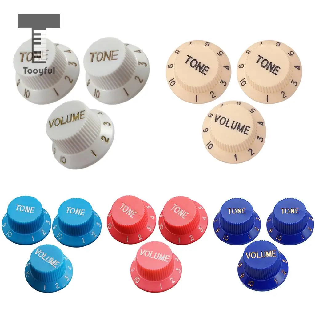 Tooyful 3 Pcs Guitar Speed Control Knobs 1 Volume 2  for    ST SQ Electric Guitar Parts Accessory