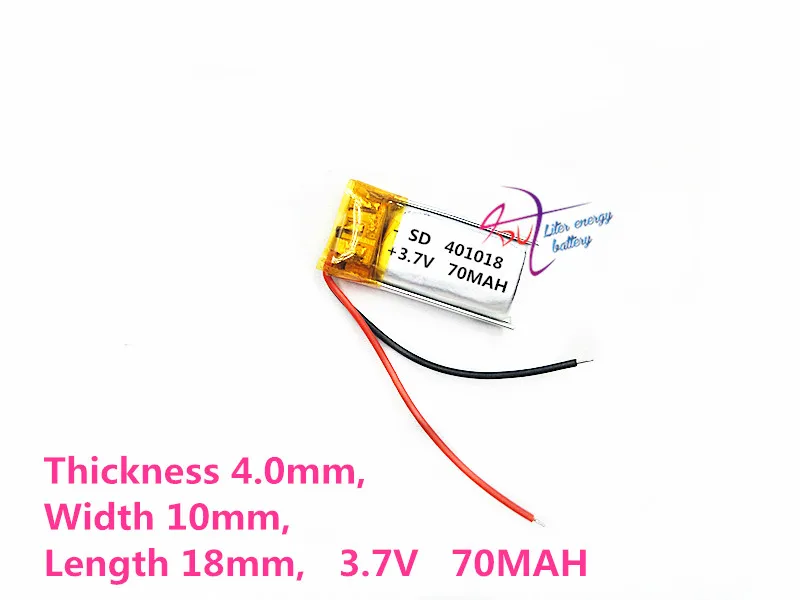 أفضل بطارية العلامة التجارية 1 قطعة 3.7V ليثيوم اللوحي بوليمر بطارية 381018 361020 361018 401018 70mAh بلوتوث بطارية
