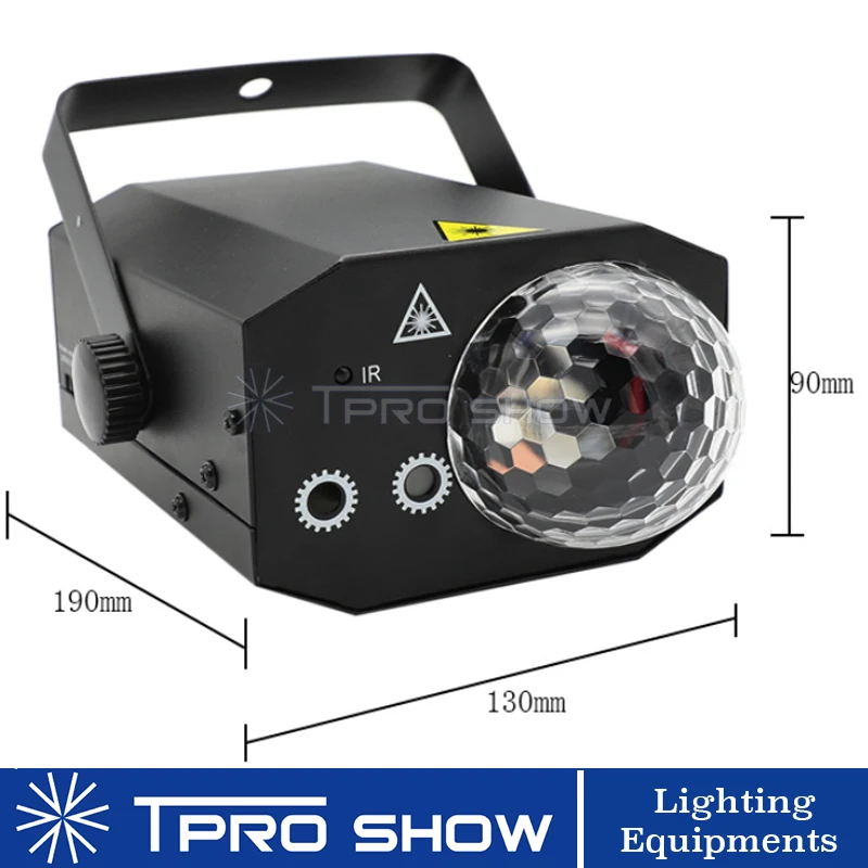 2in1 Laser Light RGB LED Disco Ball Stage Lighting Effect Music Remote Control RG Lazer Projector Mini For DJ Disco Stage Club