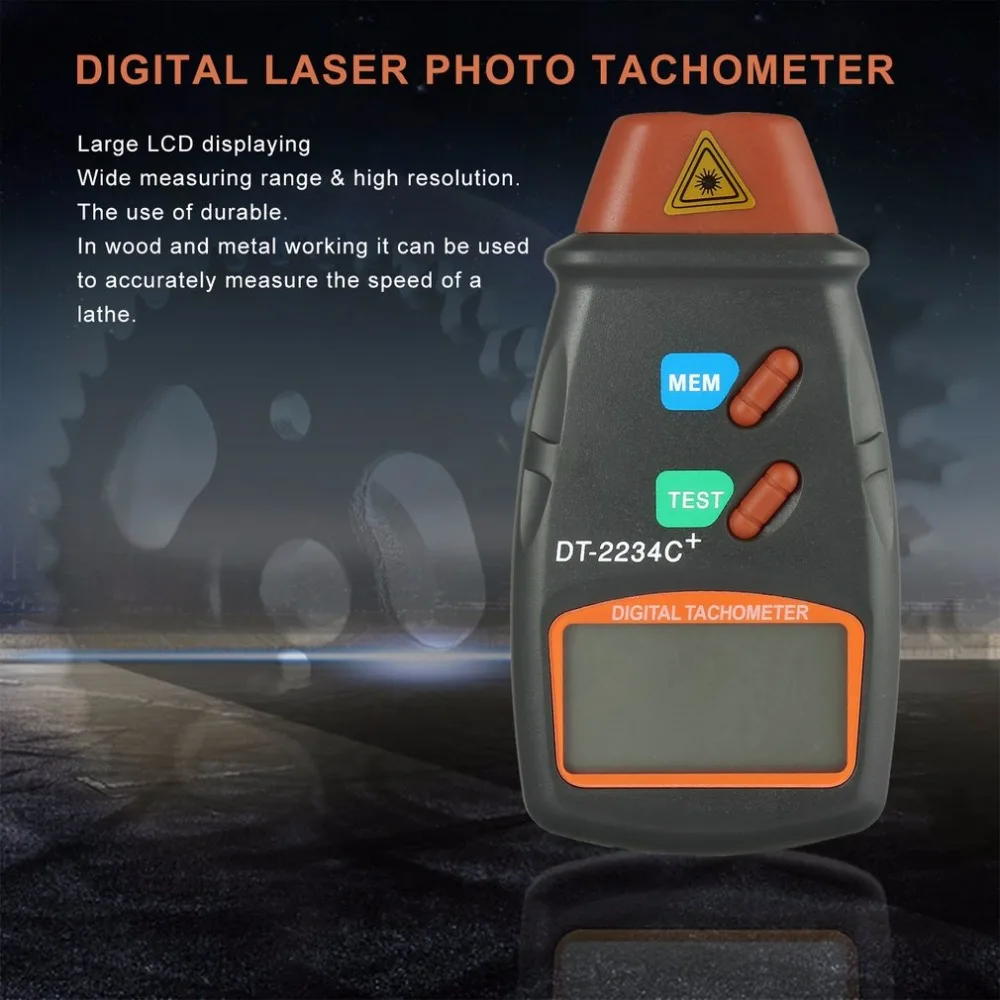 2.5 To 999.9 Rpm Digital Laser Photo Tachometer Non Contact Rpm Tach Laser Tachometer Speed Gauge Revolution Spin