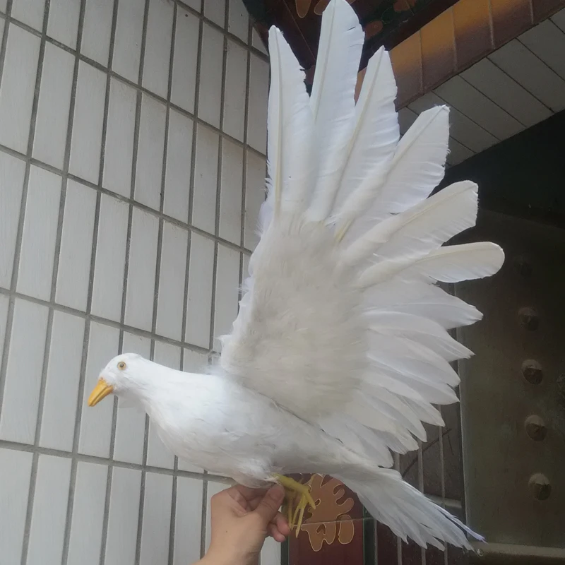 large 42x80cm peace bird artificial dove bird spreading wings white feathers bird handicraft ,home garden decoration gift p2708