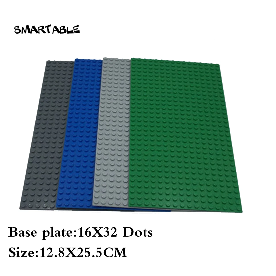 Smartable Baseplate 16X32 for Small Building Blocks parts DIY LOGO Creative Toys Compatible Major Brands 3857 Toys Gift 4pcs/lot