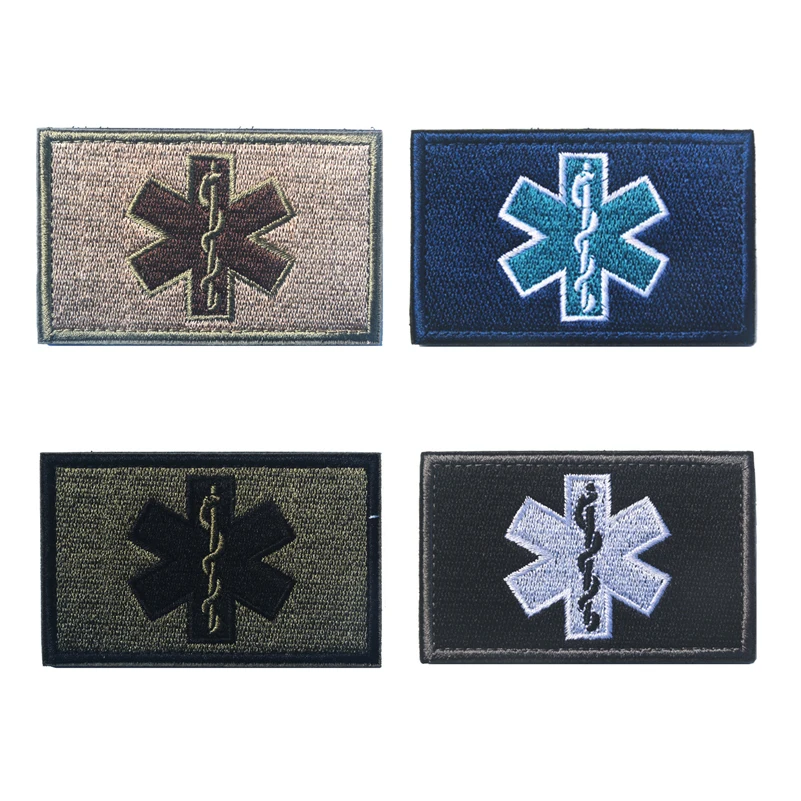 US USA Flag EMT Patch Paramedic Medic Medical First Aid Embroidered Patches PVC RUbber Badges Appliqued Chevron Patches Sticker