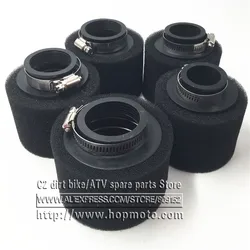 Black and Red Straight Neck Foam Air Filter 35mm 38mm 42mm 45mm 48mm 58mm Sponge Cleaner Moped Scooter Dirt Pit Bike Motorcycle