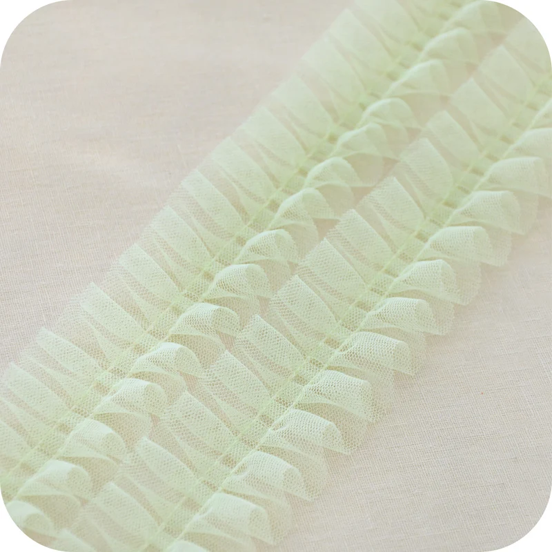 10yards/lot 5cm 17colors Baby Pleat Lace Trimming 2threads Fix in Middle X316