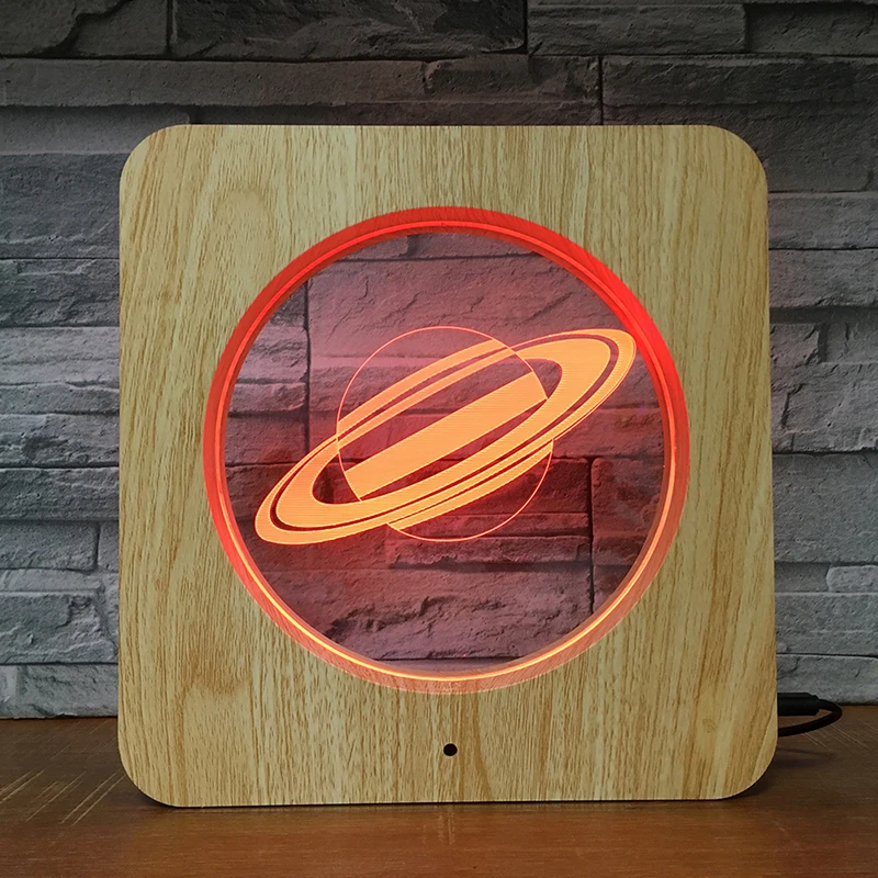 Saturn Planet Universe 3D LED Plastic Night Light DIY Customized Lamp Table Lamp Kids Colors Gift Home Decor DropShipping 1538