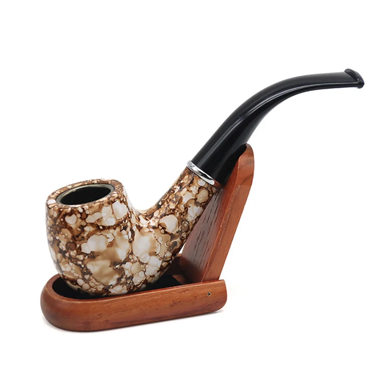 Classic Marbling Resin Multicolor Pipe Chimney Filter Smoking Pipes Tobacco Pipe Cigar Narguile Grinder Smoke Mouthpiece