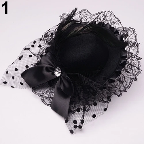 Copricapo da donna fiore Elagant Mini cappello a cilindro Bowknot Decor pizzo Fascinator decorazioni per matrimoni decorazioni per capelli