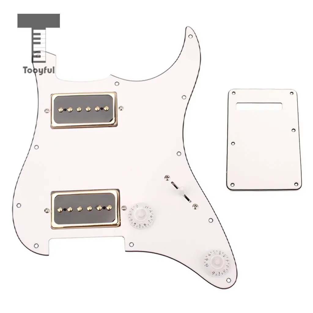 Tooyful 3PLY P90 Loaded Pickguard HH Humbuckers Alnico V for ST Strat Electric Guitar Parts