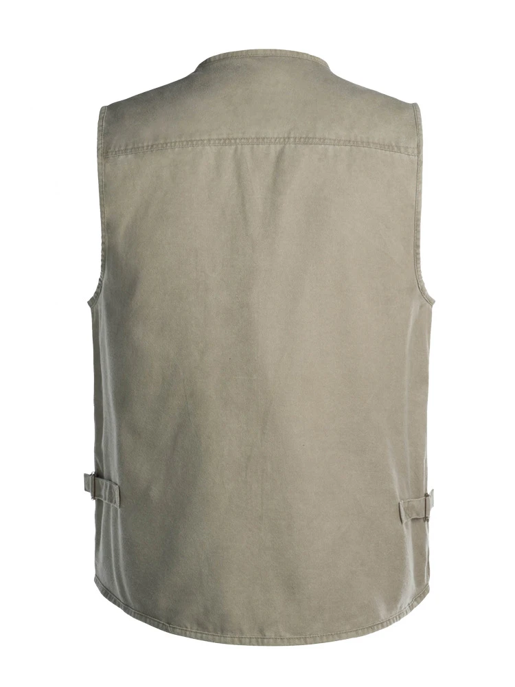 Male Casual Summer Cotton Sleeveless Tactical Vest With Many 16 Pockets Men Multi Pocket Photograph Waistcoat Plus Size 6XL 7XL