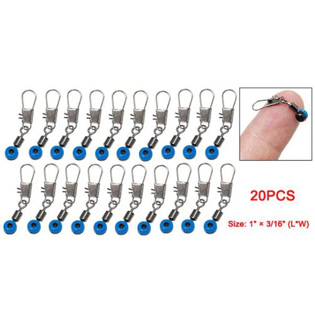 100pcs/50pcs/20Pcs/10pcs Blue Fishing Line to Hook Swivels Shank Clip Connector For Fishing