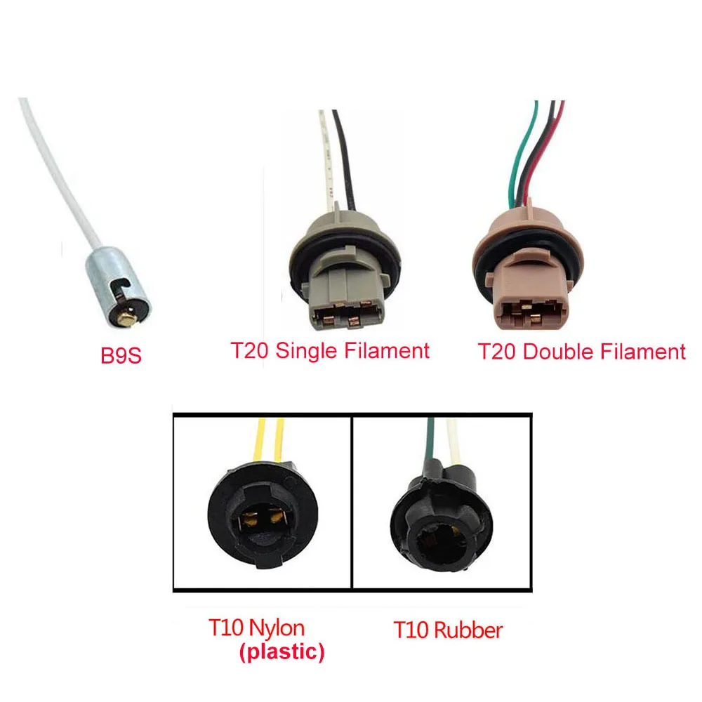 LED 자동차 램프 조명 전구 소켓 어댑터 연장 커넥터 플러그 전구 홀더, T10, T20, 1156, 1157, B9S, 1 개