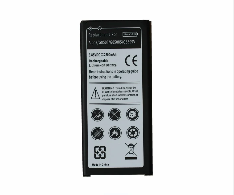 1x 2500mAh EB-BG850BBC EB-BG850BBE Replacement Battery For Samsung Galaxy Alpha G850 G850F G8508 G8508S G850T G850V G850M