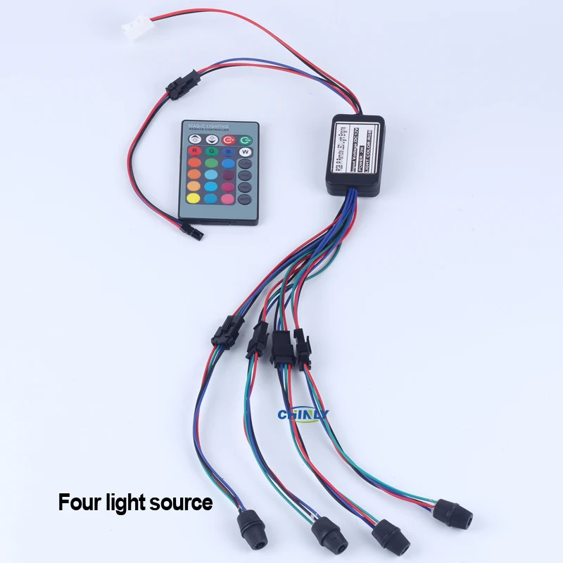 Imagem -02 - Side Brilho Fibra Óptica Luzes Luz Decorativa Iluminador Fonte de Alimentação de Corrente Constante 24 Key Remote Rgb Carro Casa 2w dc 12v