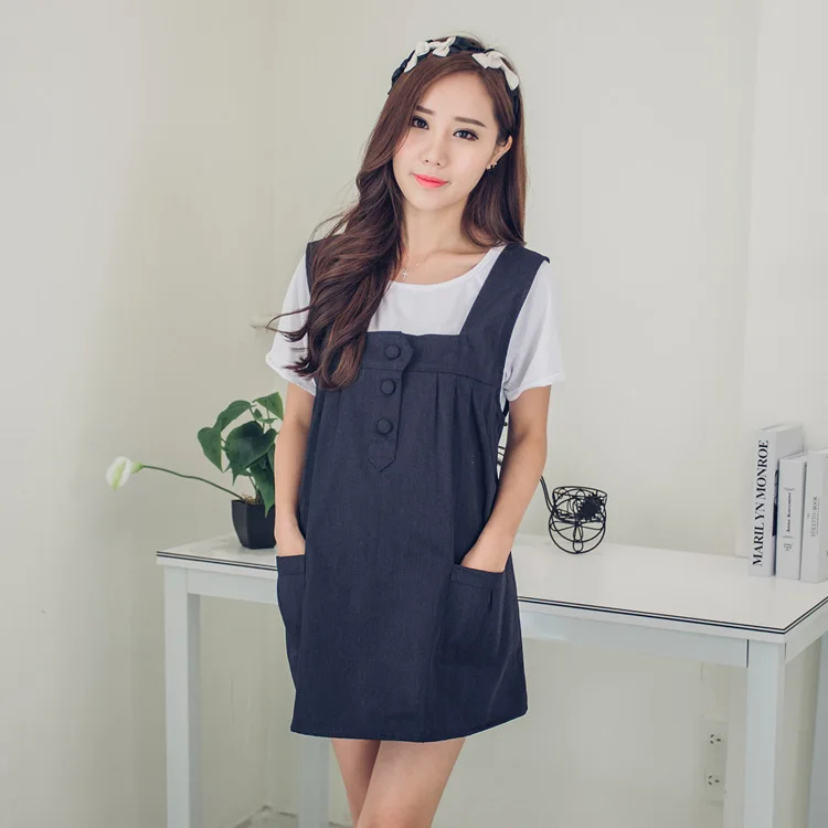 Korean version of the genuine metal radiation clothing anti-radiation pockets button dress maternity dress